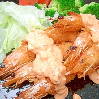  コチュ・マヨ・タルタルソースで食べるエビフライ